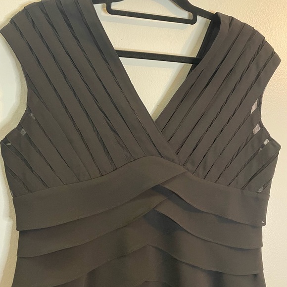 SCARLETT NITE Black Sheer Layered Cocktail Sleeveless Shift Dress Size 14 - Picture 3 of 8